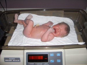 Ayla's first weigh in at 5 pounds 7 ounces
