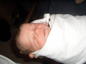 Closeup of Ayla after birth