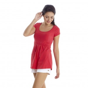 Mothers en Vogue Must Have U-Neck Short Sleeve Tee - Teaberry